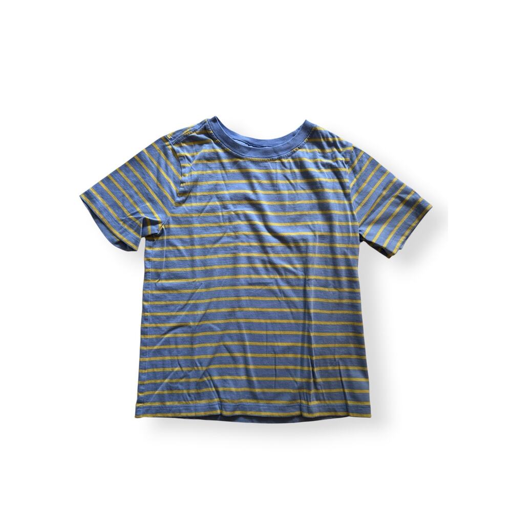 Hanna Andersson blue/yellow stripe pima cotton tee